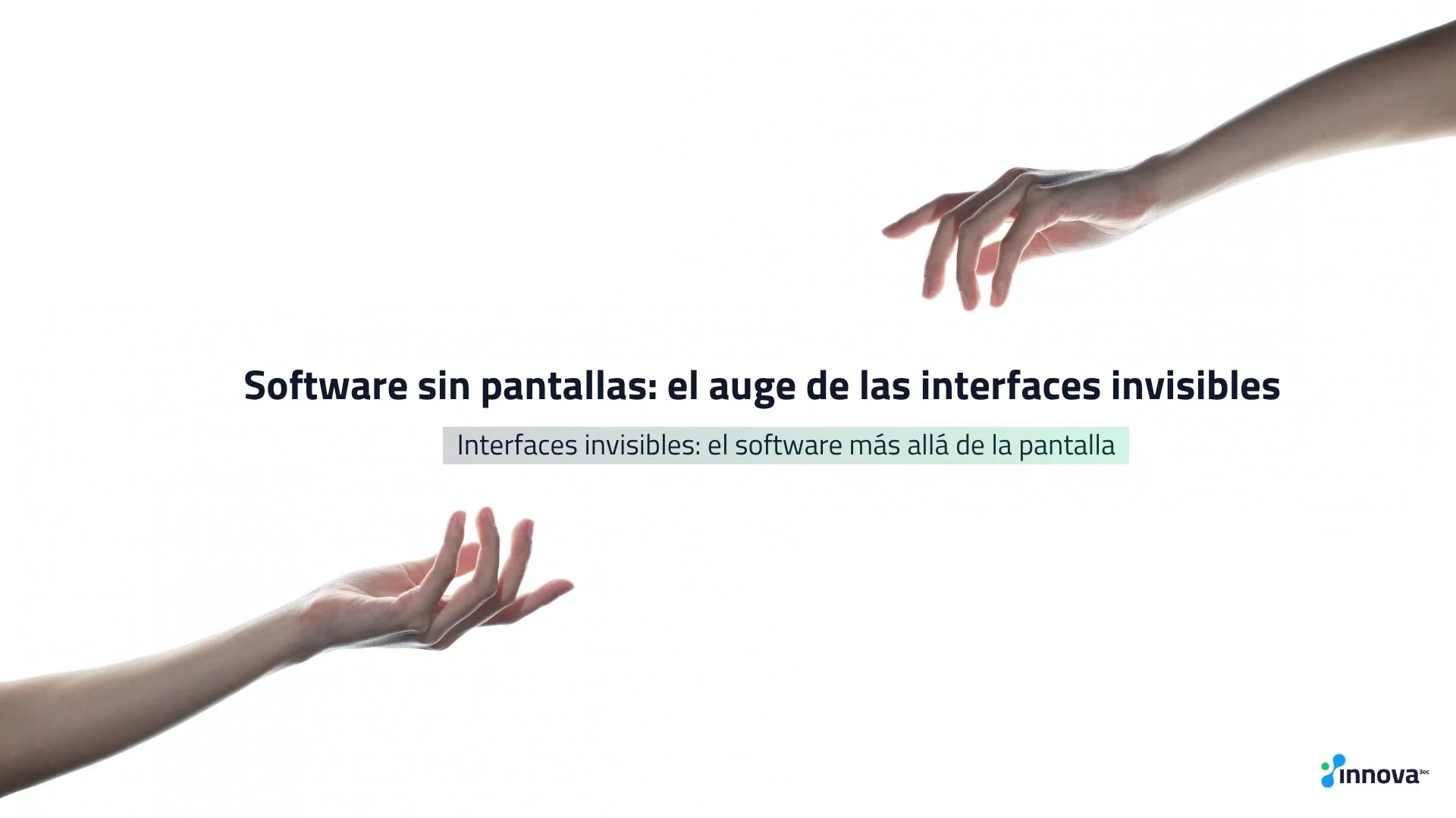 Concepto visual de software sin pantallas e interacción mediante voz y gestos